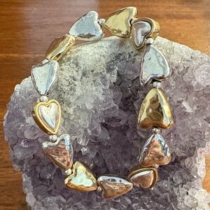 J. Jill Gold and Silver Heart Bracelet